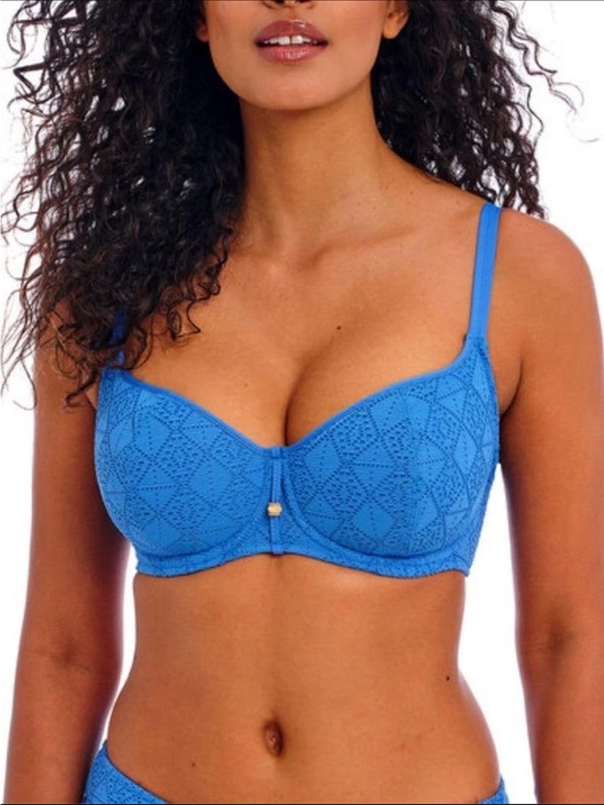 Freya Other - NEW Freya Women's Nomad Nights Underwire Sweetheart Bikini Top 34 L Blue Stretch